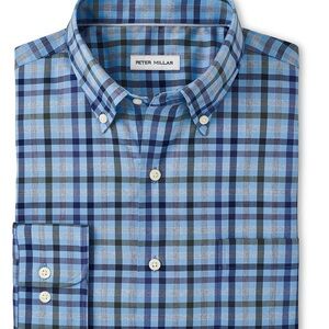Peter Millar Men's Cottage Blue Chambly Crown Lite Cotton-Stretch Sport Shirt
